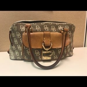 Dooney & Bourke Beige Canvas Leather Satchel